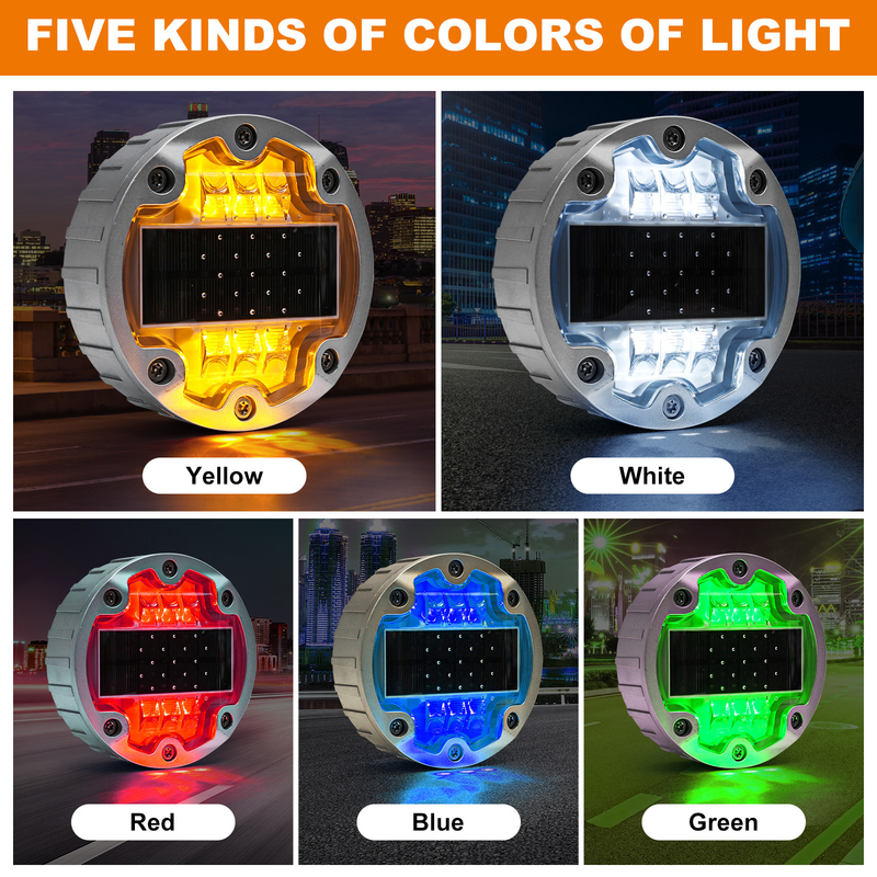 가시성 태양 전력 도로 스터드 녹색 방수 도로 표시기 4.5V LED 광원