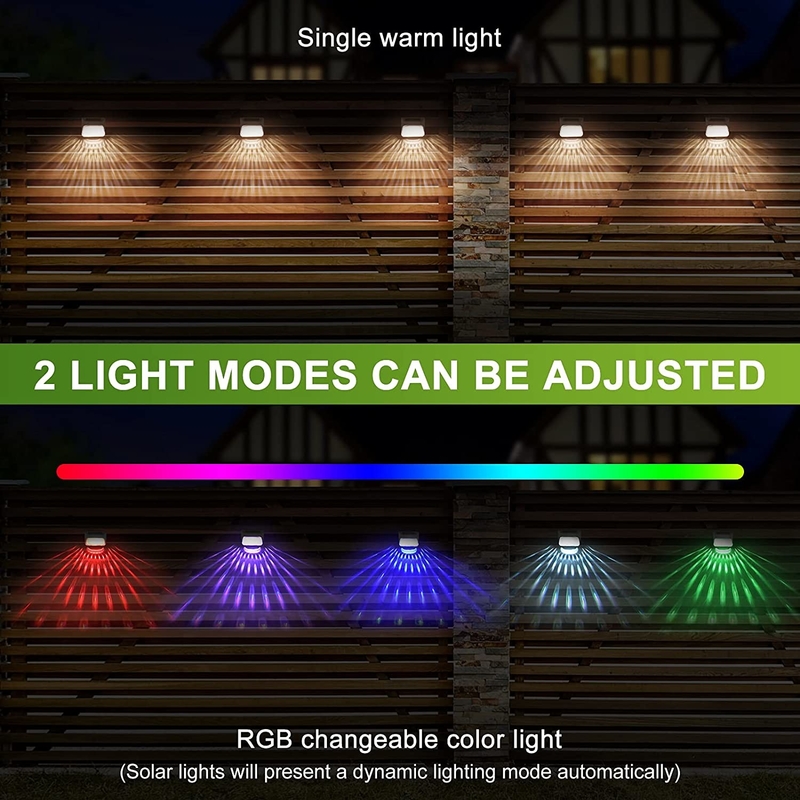IP65 방수 태양 울타리 빛 따뜻한 흰색 RGB 빛 색상
