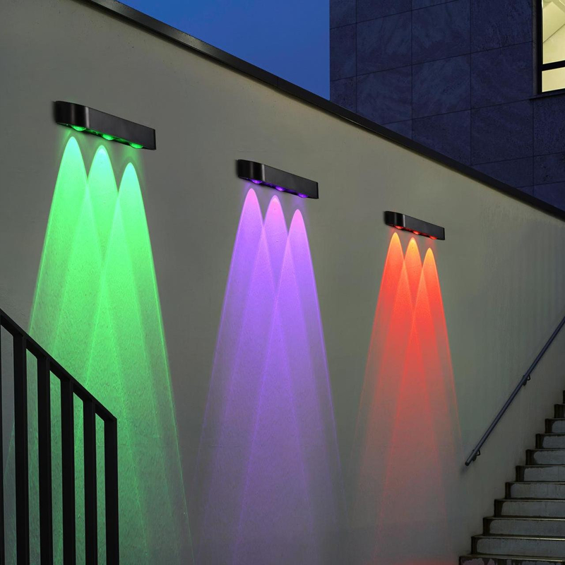 외관 태양광 벽등 3Pcs LED RGB 호흡 IP65 ABA PC 셸
