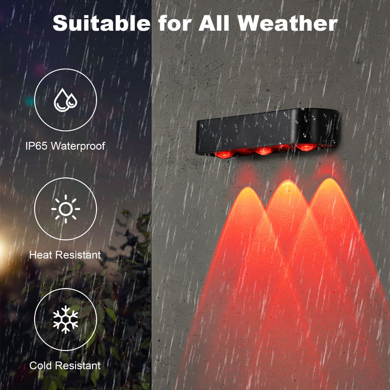 방수성 3차 리?? 배터리 태양광 벽등 따뜻한 흰색 RGB LED 라이트로 단결성 실리콘