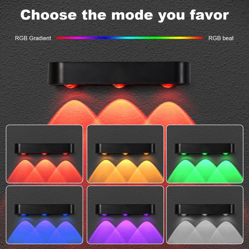 방수성 3차 리?? 배터리 태양광 벽등 따뜻한 흰색 RGB LED 라이트로 단결성 실리콘