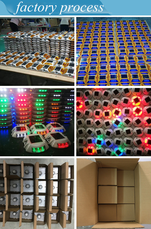 태양광 도로 스터드 2V LED IP68 방수 알루미늄 합금 PC 반사 노란색 빨간 흰색 파란색 녹색