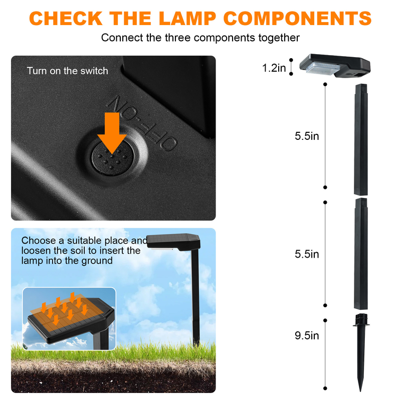 OEM ODM 야외 마당 경로 조명 저전압 풍경 정원 LED 볼러드 잔디 조명 스파이크