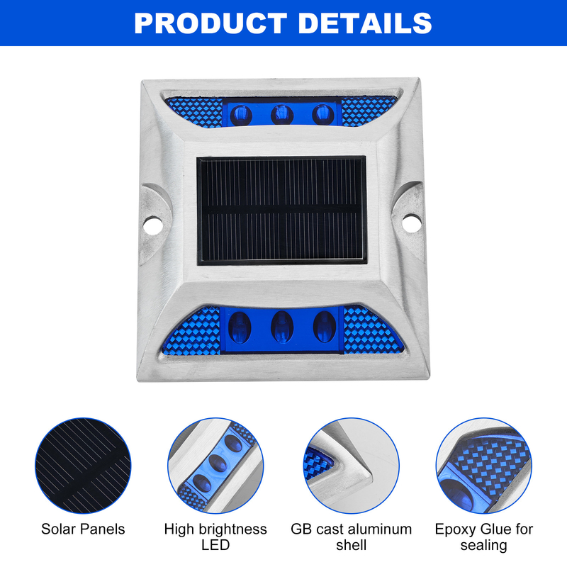 내장 태양광 가동 거리 라이트 도로 벽돌 6 PC LED Qty 야외 조명