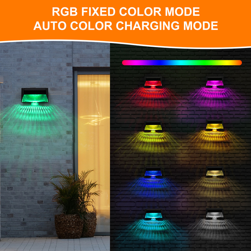 야외 정원 IP65 태양 울타리 빛 따뜻한 흰색 RGB 빛 색상 및 원격 제어