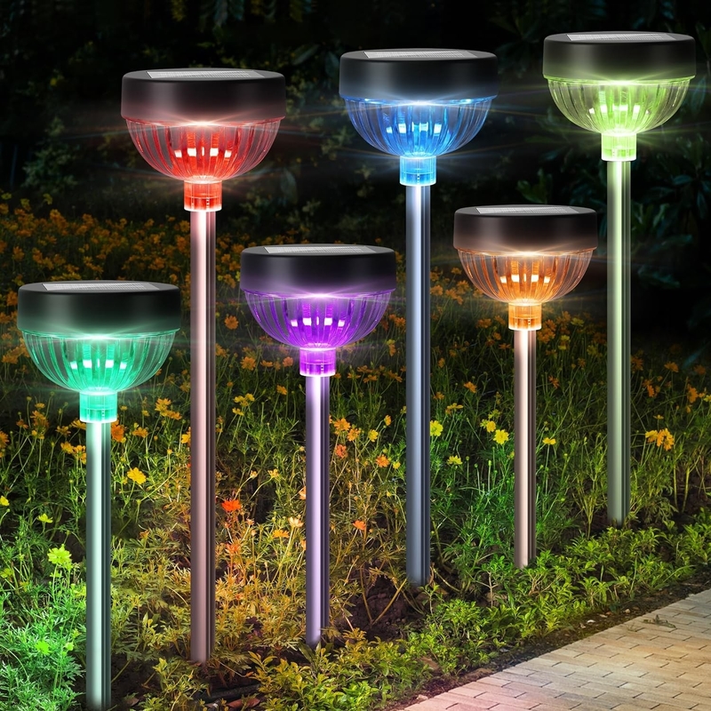 RGB LED 라이트 IP65 외부 방수 태양 스틸 라이트 자동 켜고 / 끄고 15 시간 작업 시간
