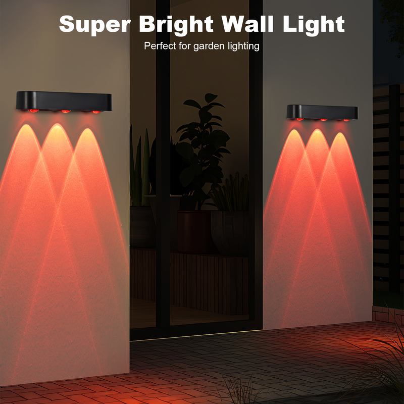 200mAh 태양 전력 IP65 방수 ABS PMMA LED 울타리 빛 따뜻한 흰색 RGB