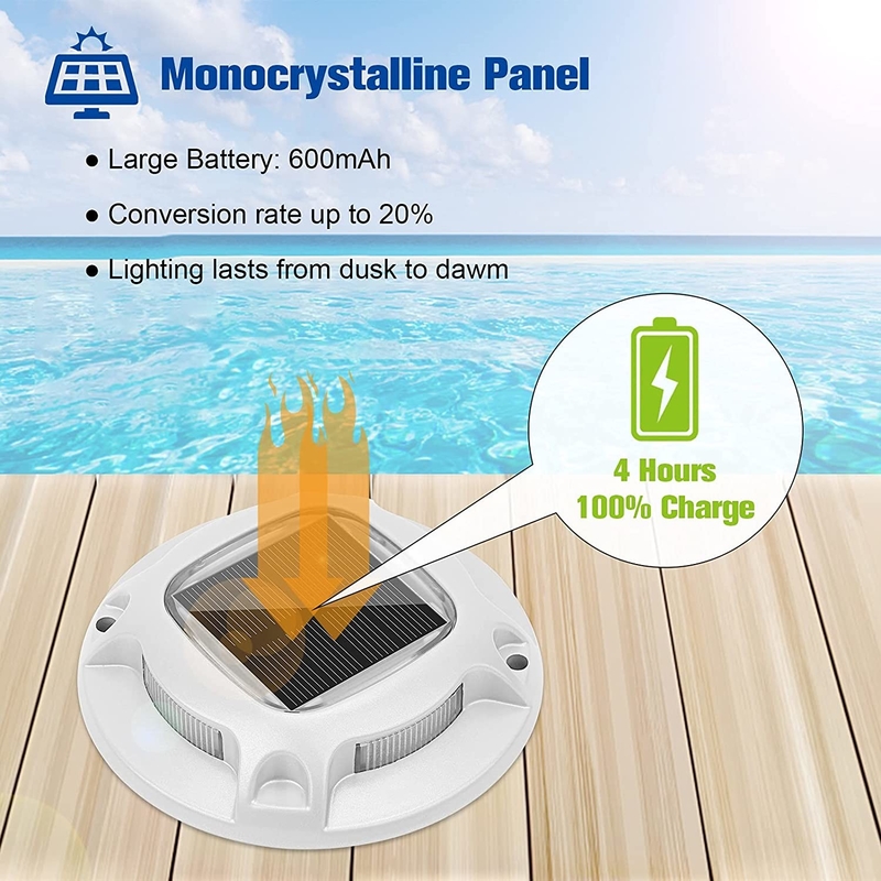 IP67 방수 태양광 도크 라이트 배터리 1.2V/600MAH Ni-Mh 배터리 -20C- 60C 도크 안전 및 조명을 위해
