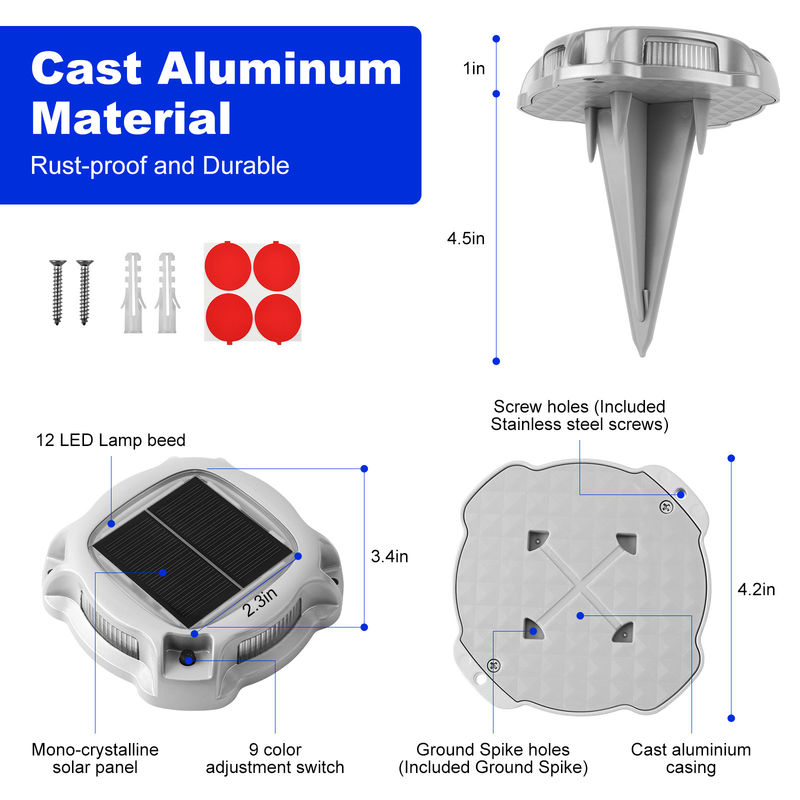 둥근 모양의 포장지 태양광 LED 도로 스터드 도로 마커 플래싱 태양광 도크 라이트