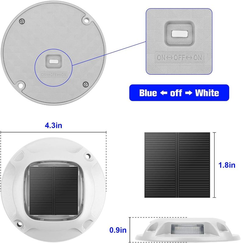 20 루멘스 태양 전지 덱 라이트 IP67 방수 및 6000K 야외 사용을위한 낮 빛 경보